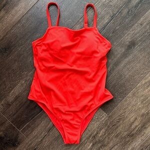 Kona Sol Womens medium red rubbed one piece swimsuit